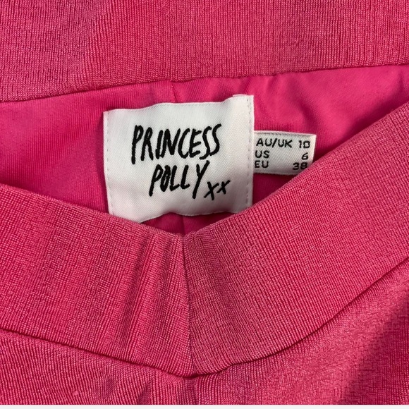 Princess Polly pink tie-up crop top and high waisted flare pants set - US size 6 - Picture 5 of 5